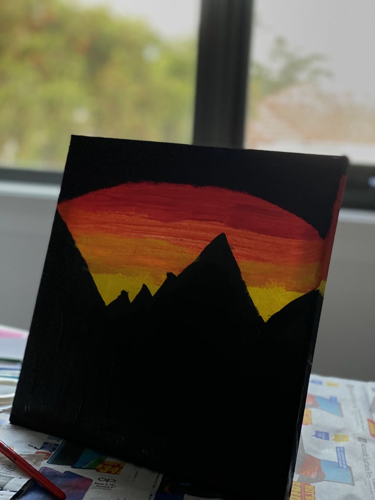 Paint A Mountain Sunset For Beginners 10 Steps With Pictures Instructables