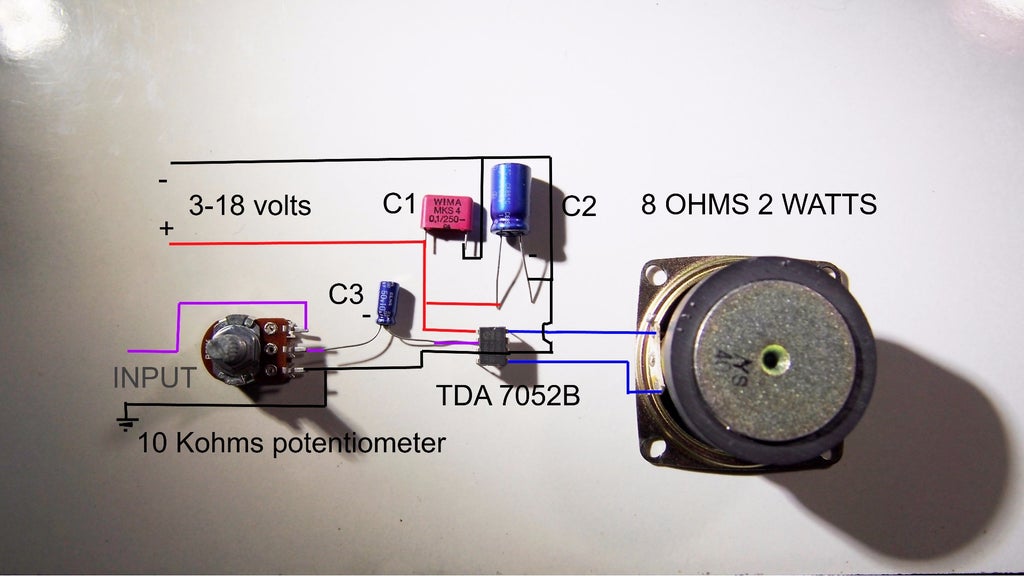 How To Connect Tda 7052b Volume Control Instructables To Connect Tda 7052b Volume Control, Volume Control Wiring Diagram