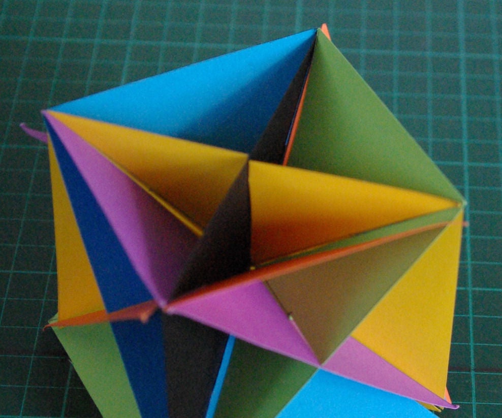 A Method for Making a Cardboard Cube Showing Its Six Diagonal Planes of