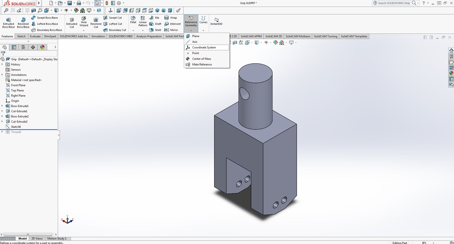 Solidworks Alternate Coordinate Systems 4 Steps Instructables