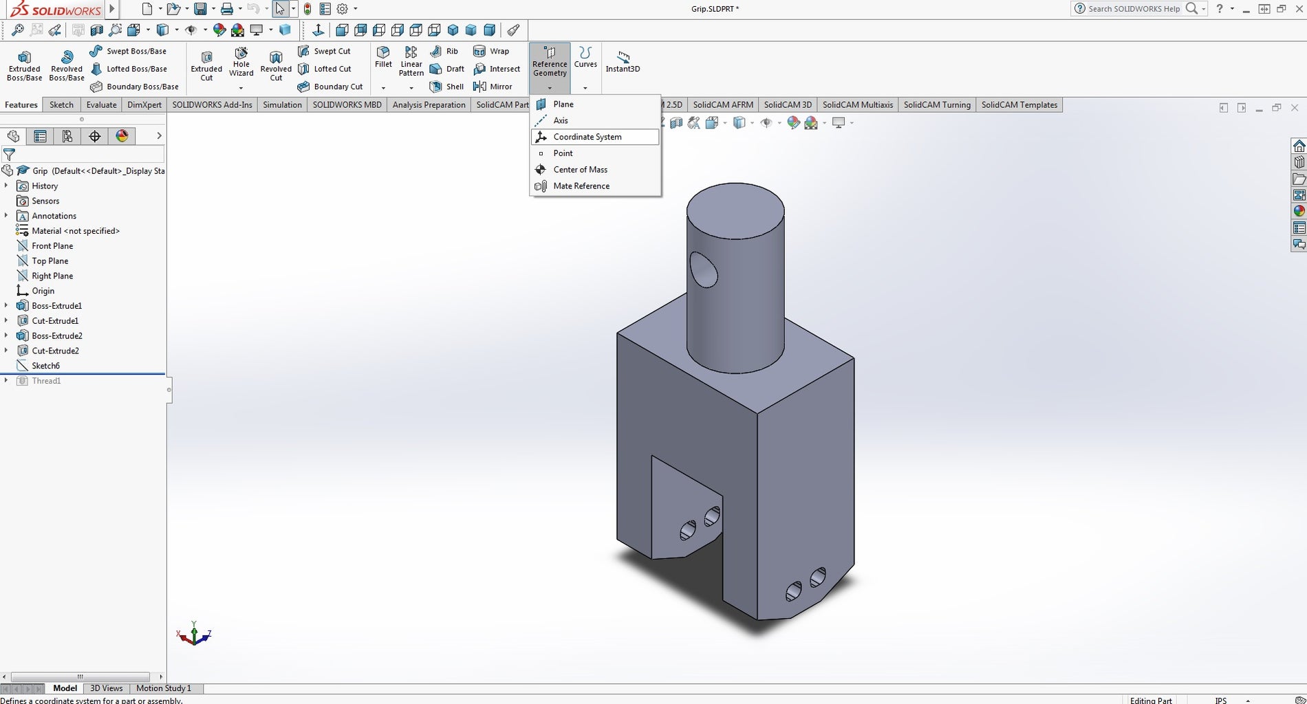 Solidworks Alternate Coordinate Systems 4 Steps Instructables Solidworks Alternate Coordinate Systems 4 Steps Instructables