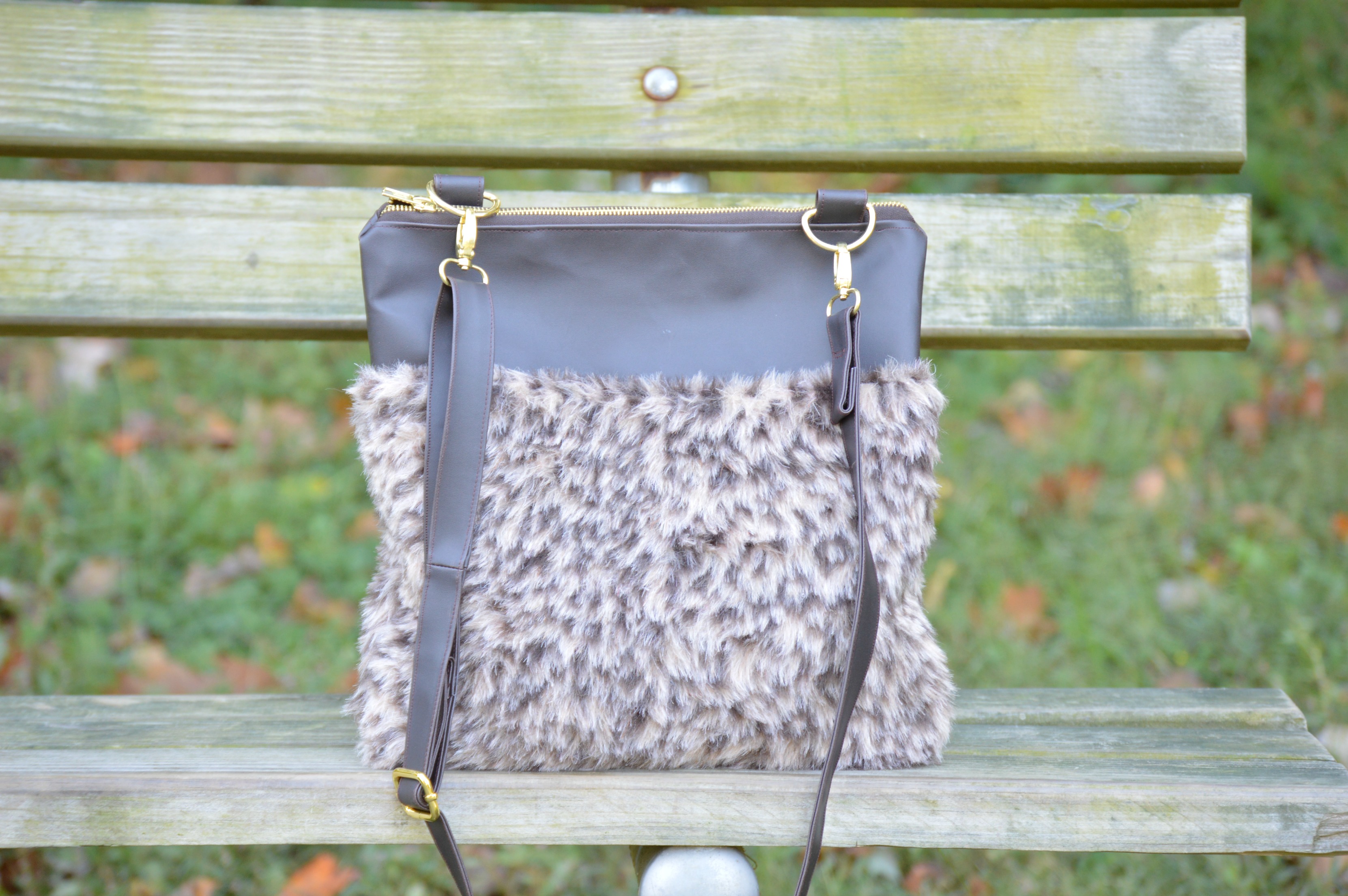 faux fur cross body bag