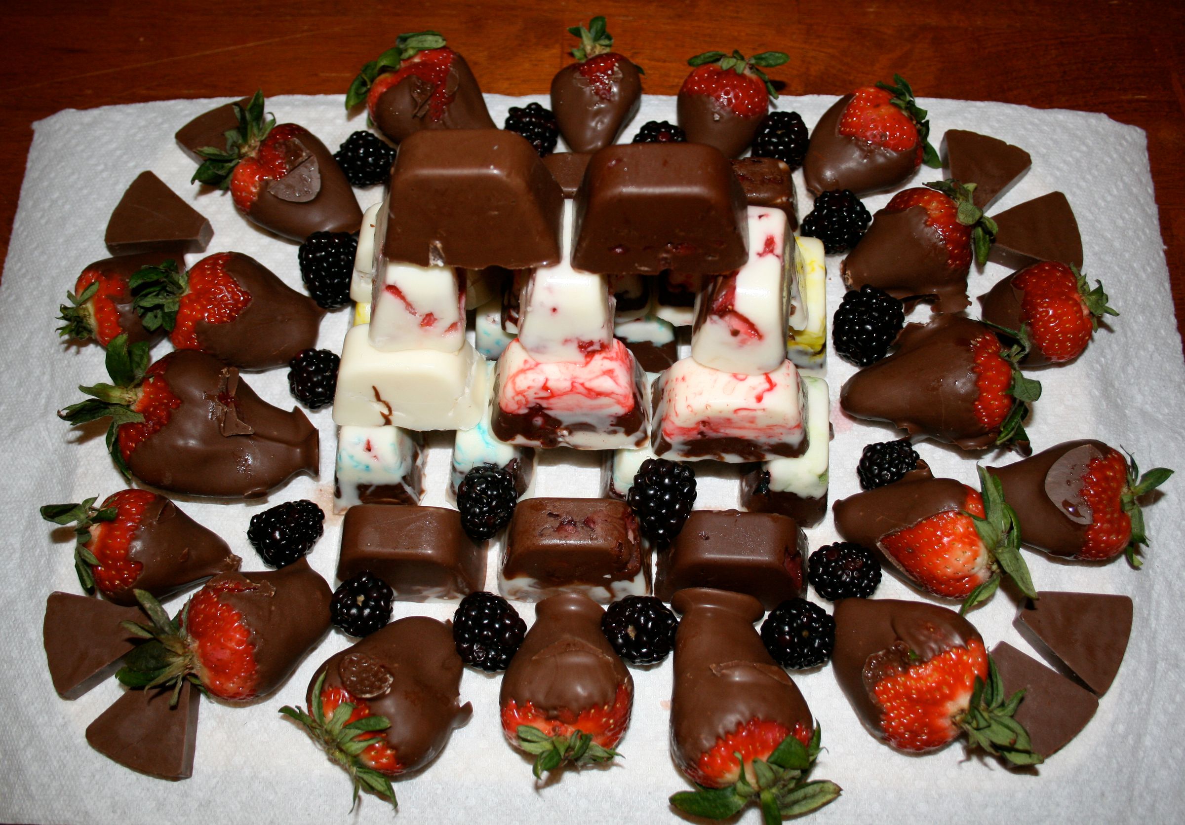 Home Made Chocolate and Fruit Plate