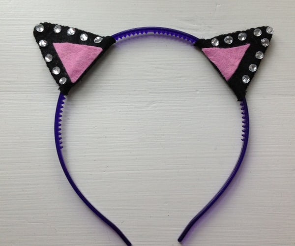 Very Easy Halloween Blingy Cat Ear Headband.