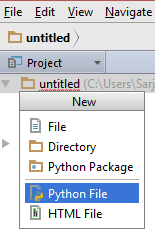 In PyCharm Create a .py File