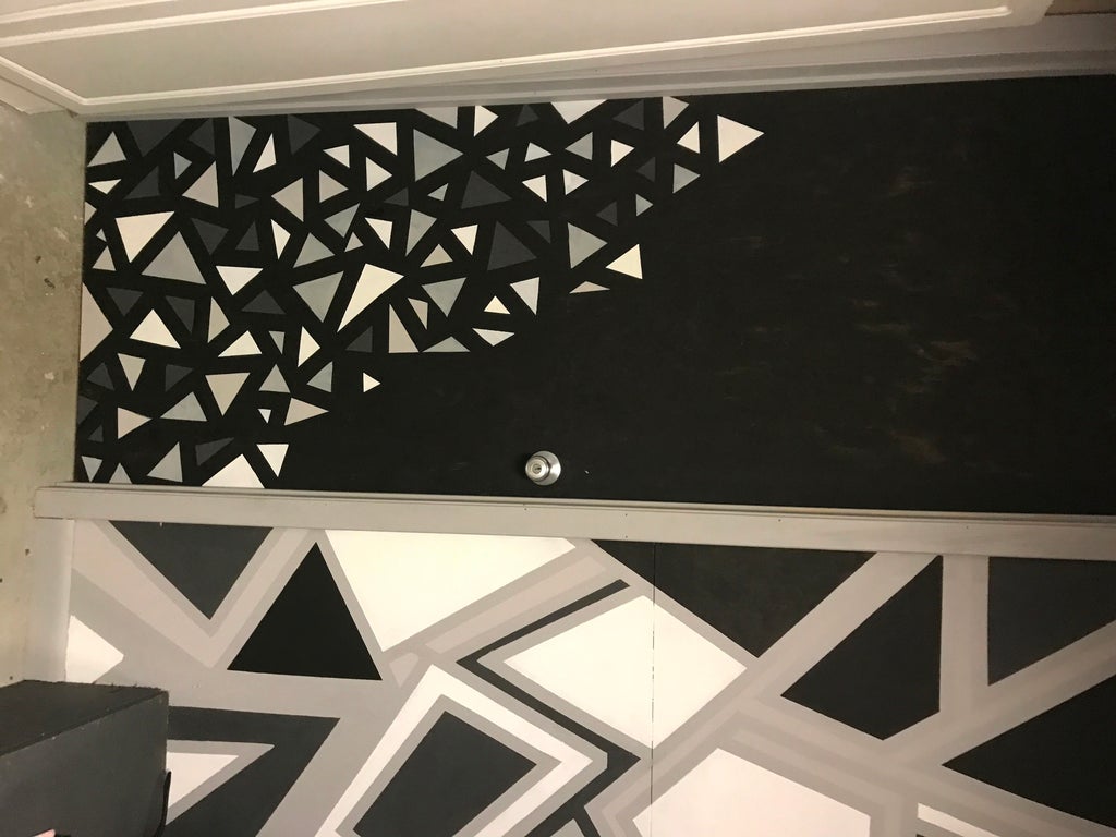 Masking Tape Wall Paint Design Ideas With Tape Black And White - img