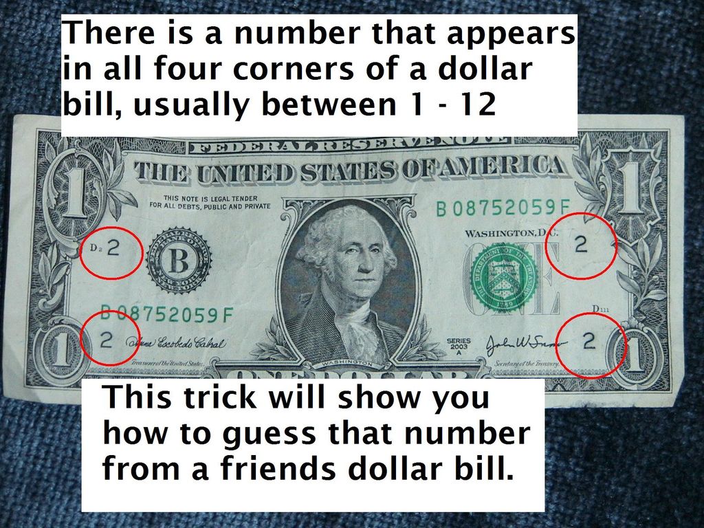 Dollar Bill Serial Number Trick Dollar Bill Serial Number Trick