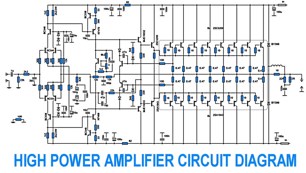 Adding multiple transistors to increase the out put power of an ... Circuit Diagram