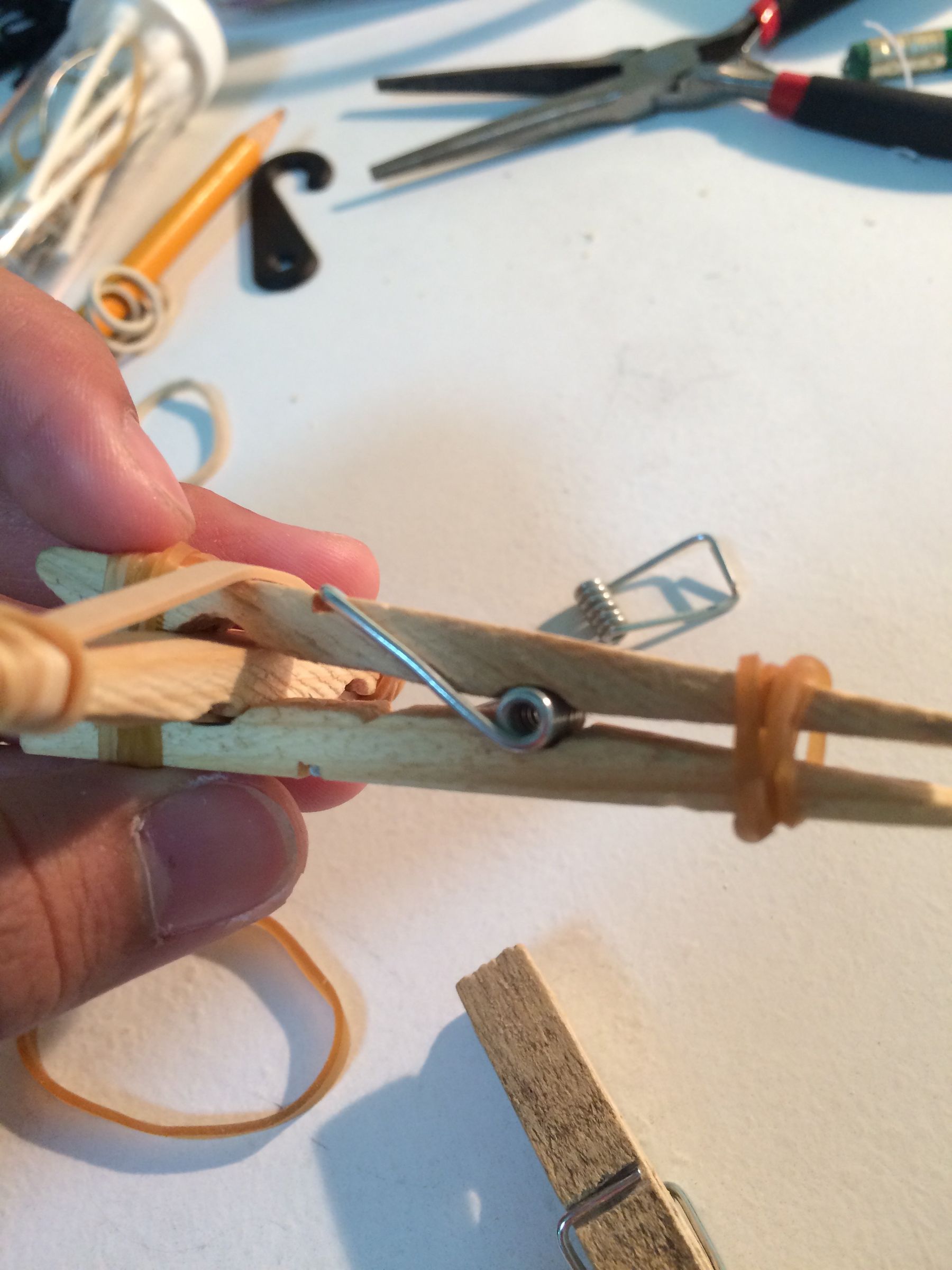 How to Make a Mini Clothespin Crossbow 7 Steps Instructables