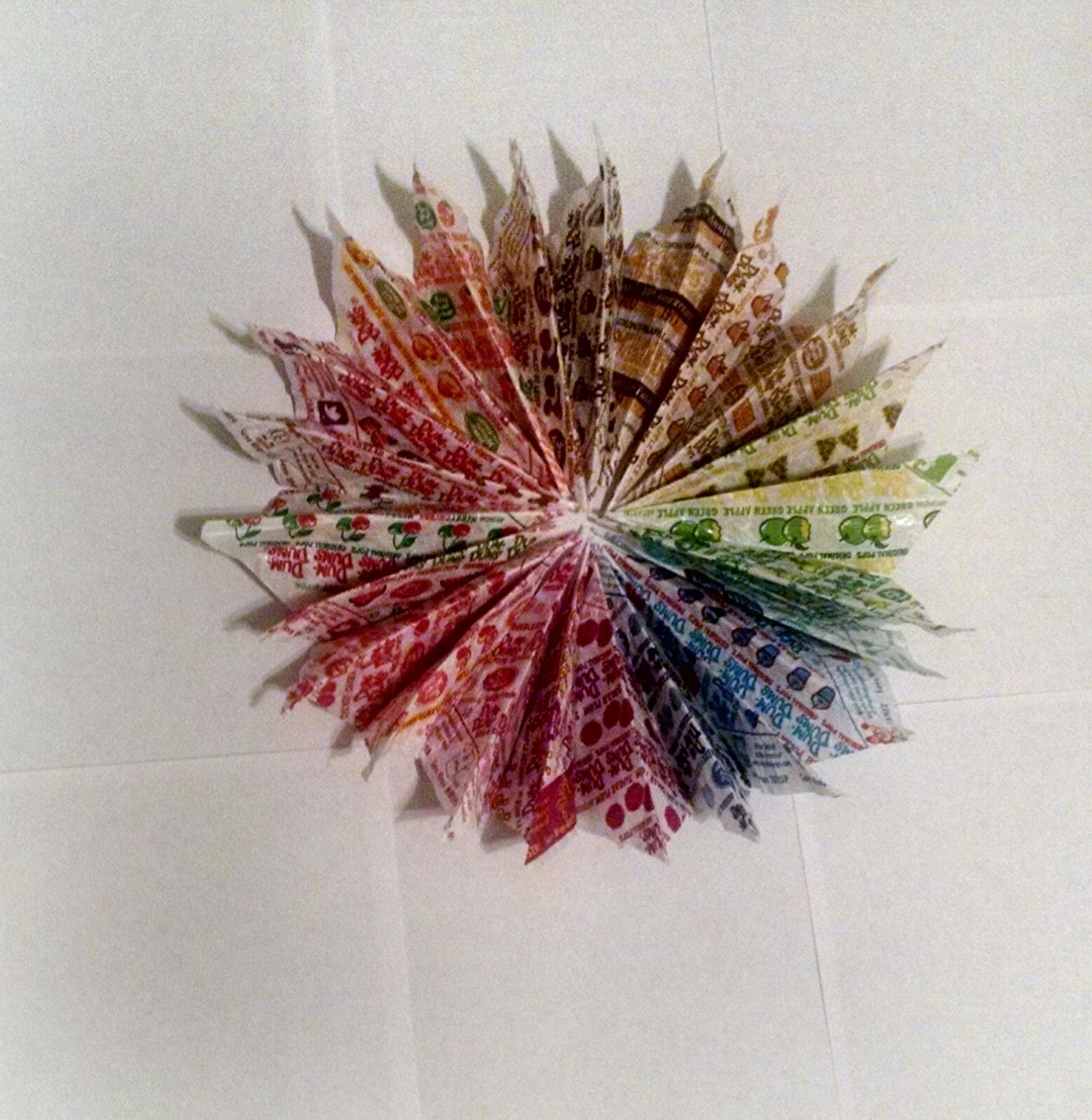 rainbow candy wrapper wall art DIY Project DIY Project Image