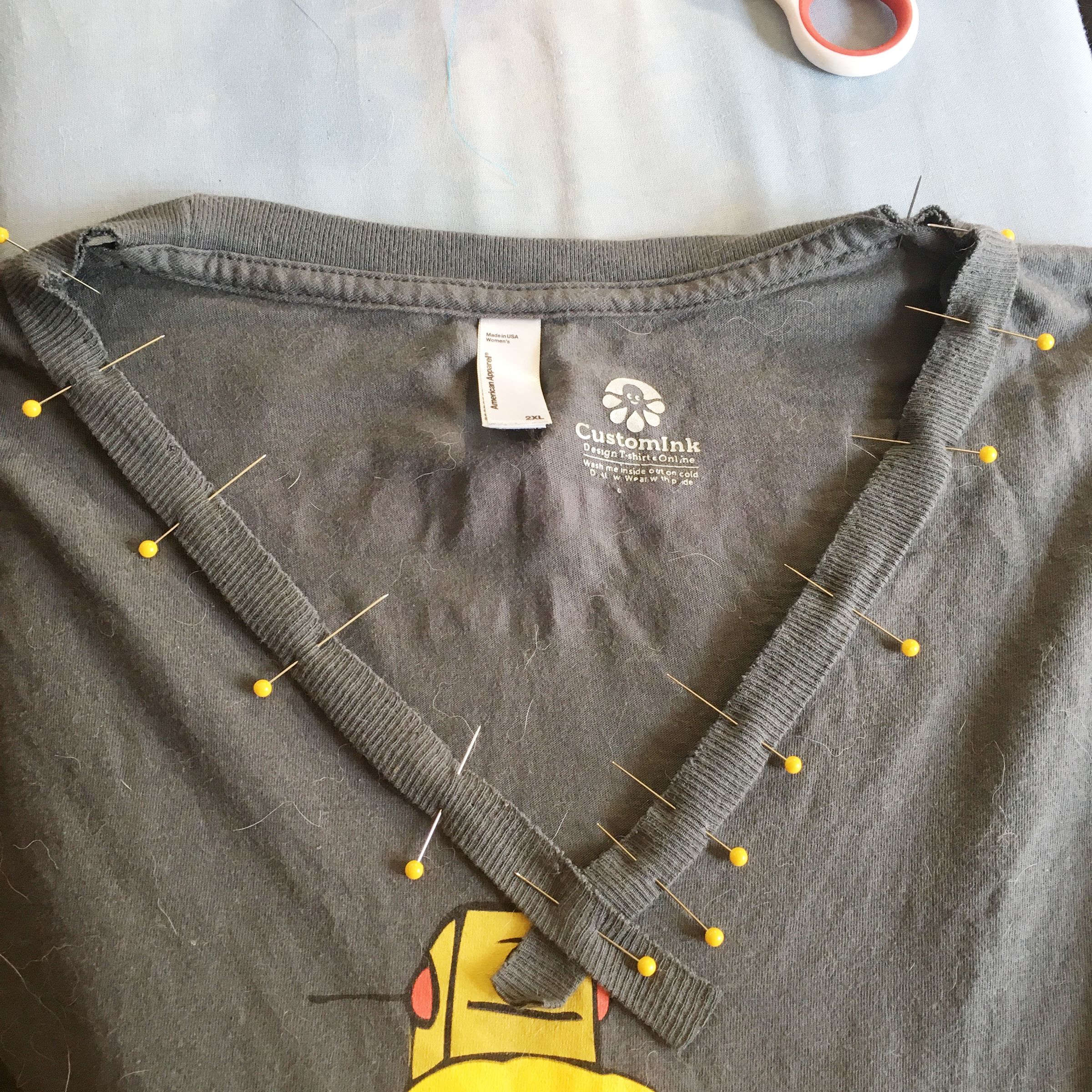 Turning a Crew Neck Into a VNeck 11 Steps (with Pictures