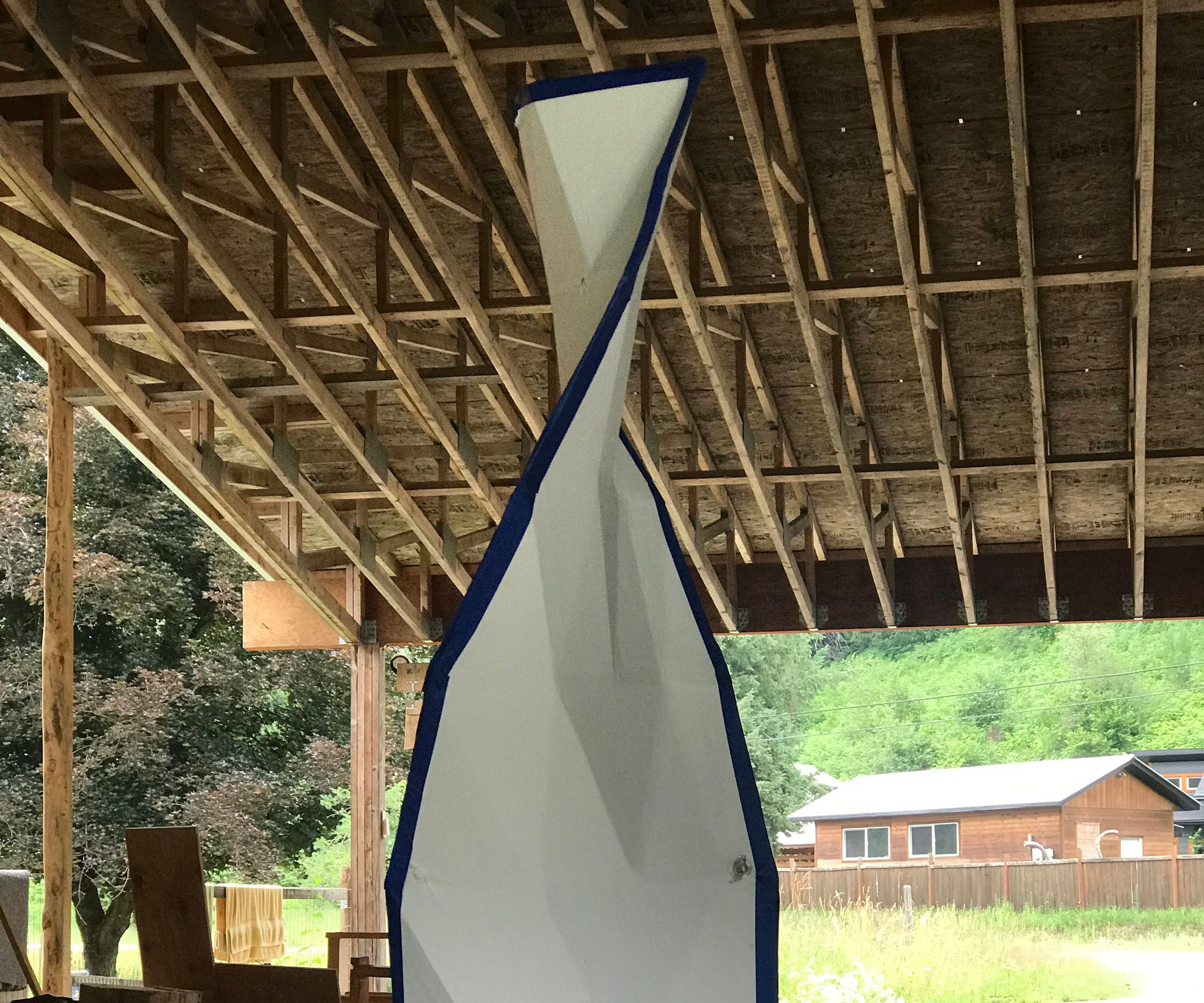 Painted Canvas Over Plywood, Vertical Axis Wind Turbine