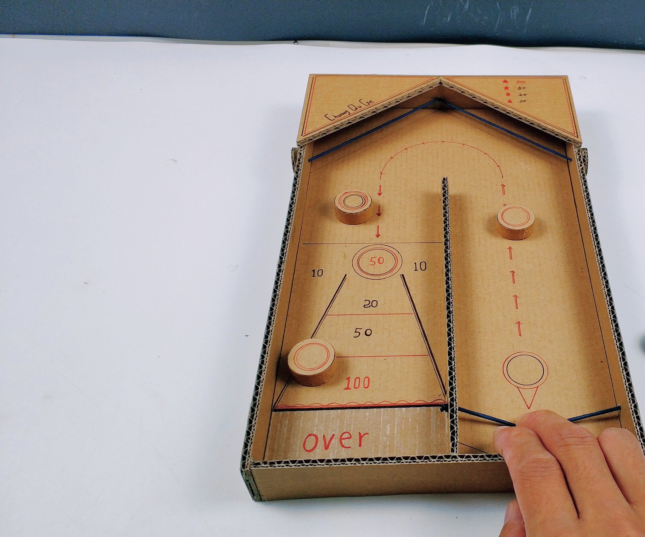 Making a Desktop Shuffleboard Game With Cardboard 5 Steps Instructables