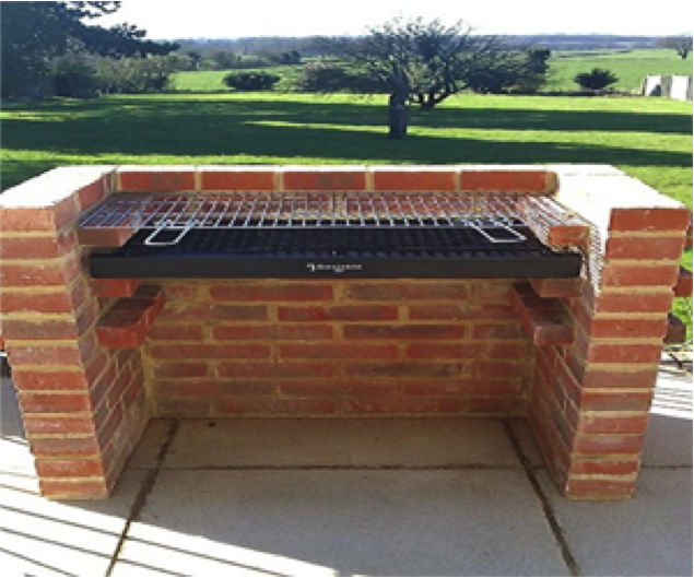 built in brick bbq