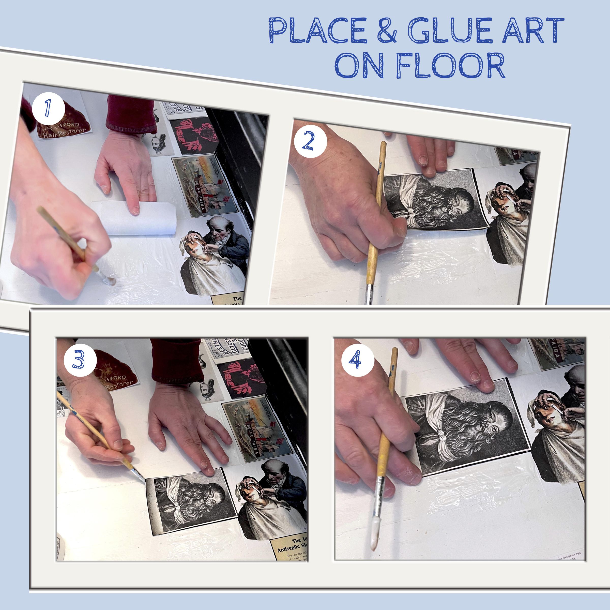 CutandPaste Floor Découpage Bathroom 7 Steps (with Pictures