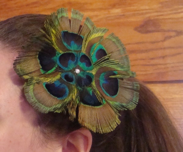 Peacock Feather Hair Clip