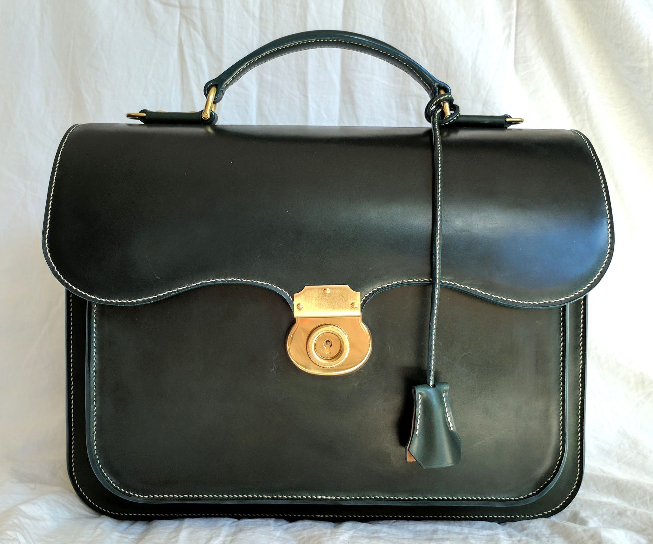 cordovan leather briefcase