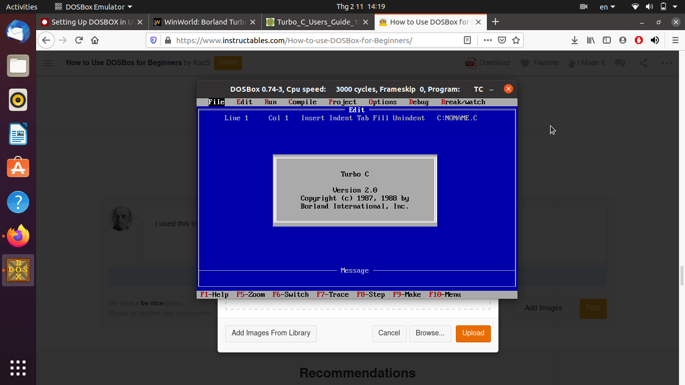 using dosbox