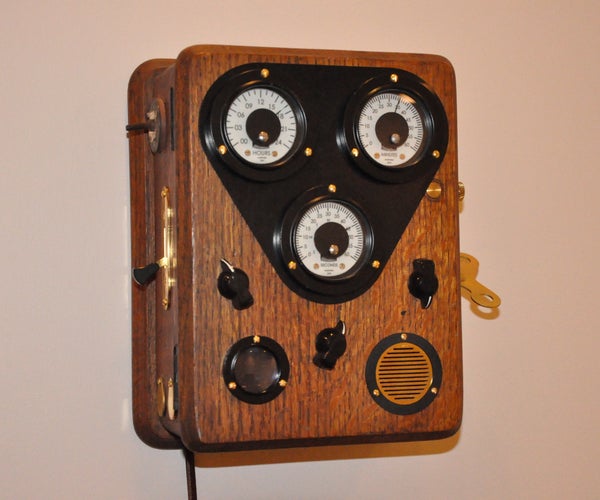 Steampunk Analog Gauge Moonphase Clock