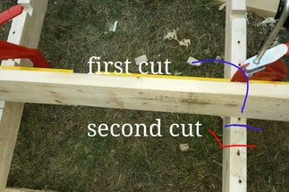 Entalhe para fora das colunas e prateleiras