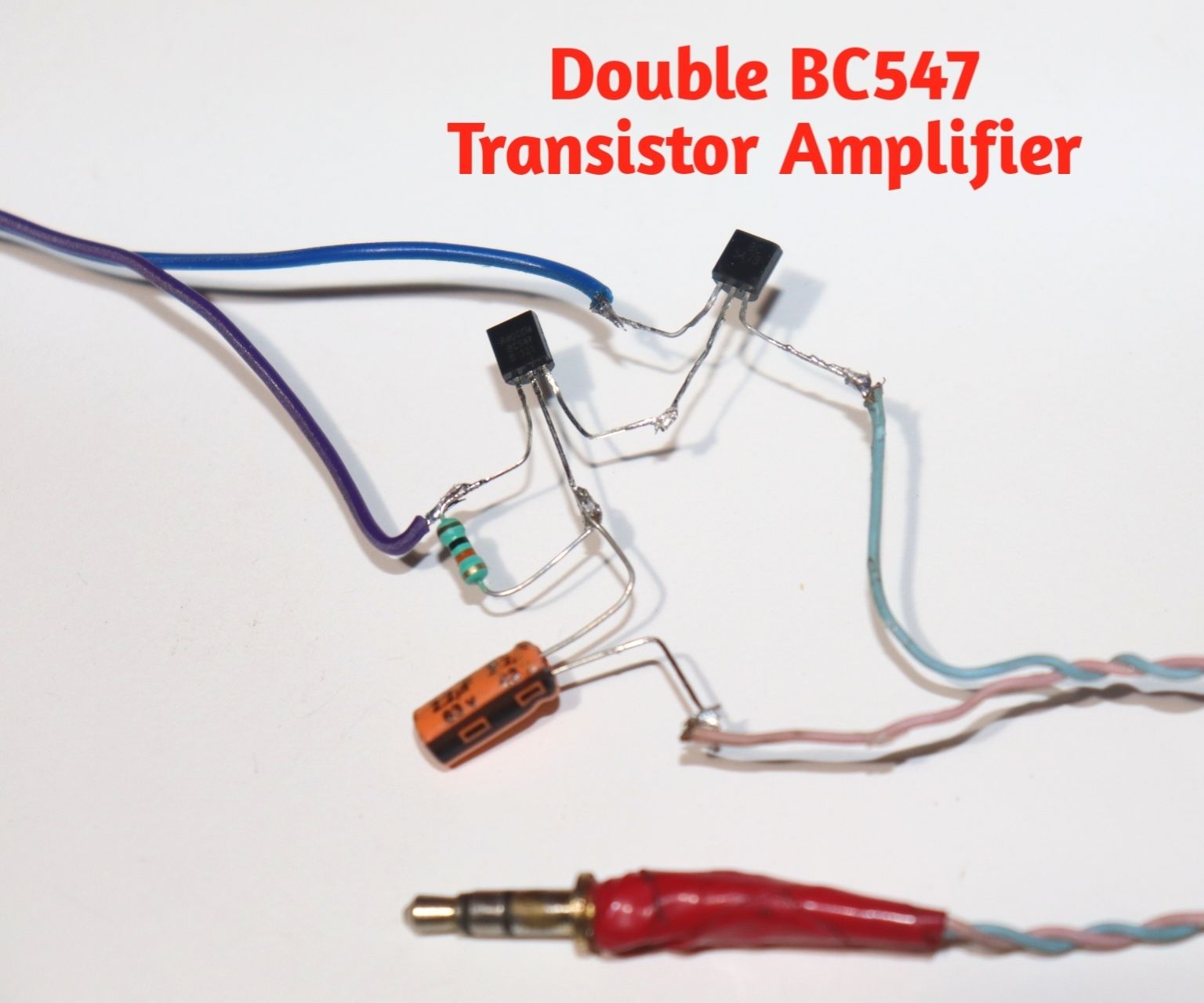 BC547 Double Transistor Audio Amplifier 8 Steps Instructables