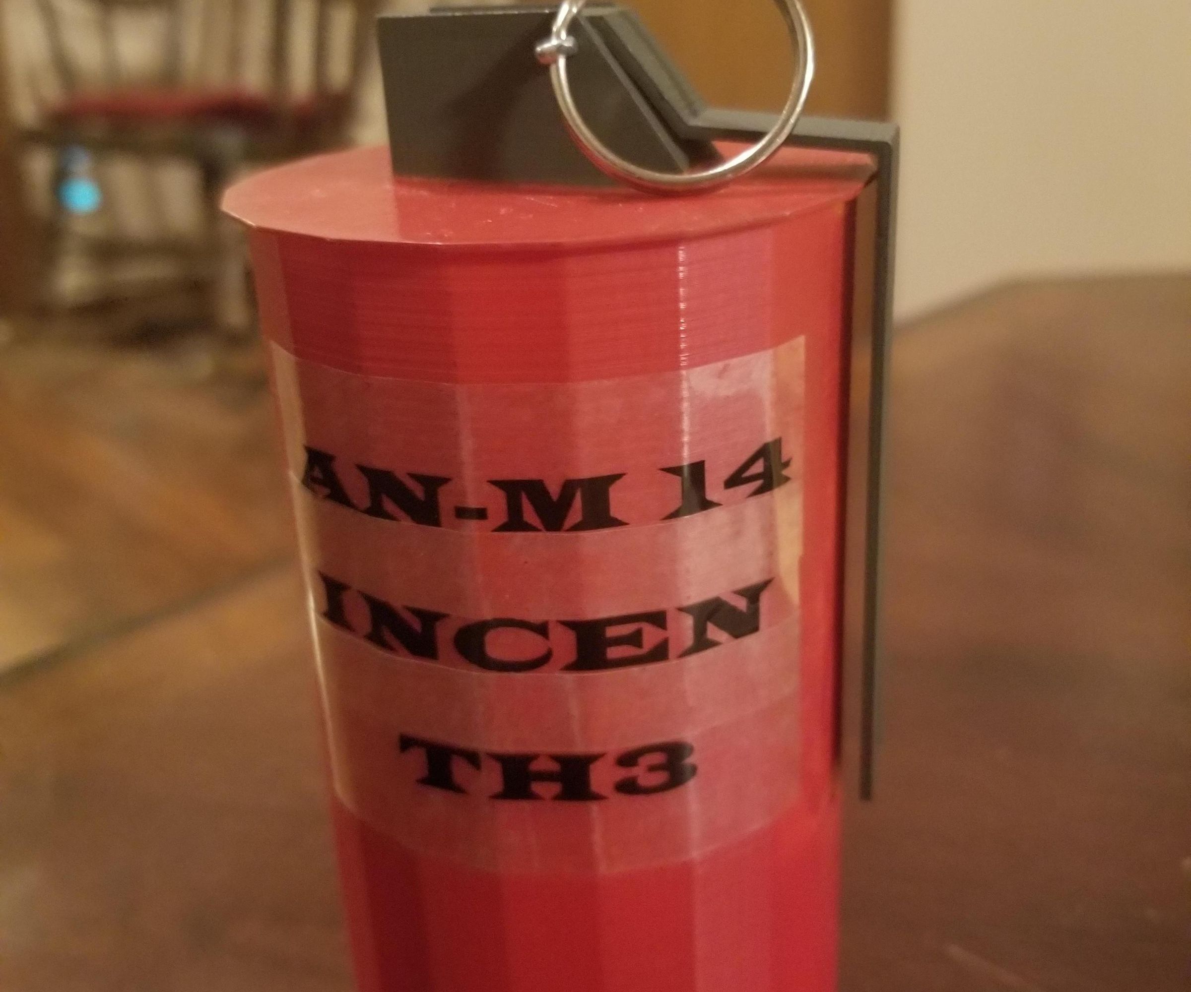 3-d printed mock an-m14 incendiary hand grenade DIY Project DIY Project Image
