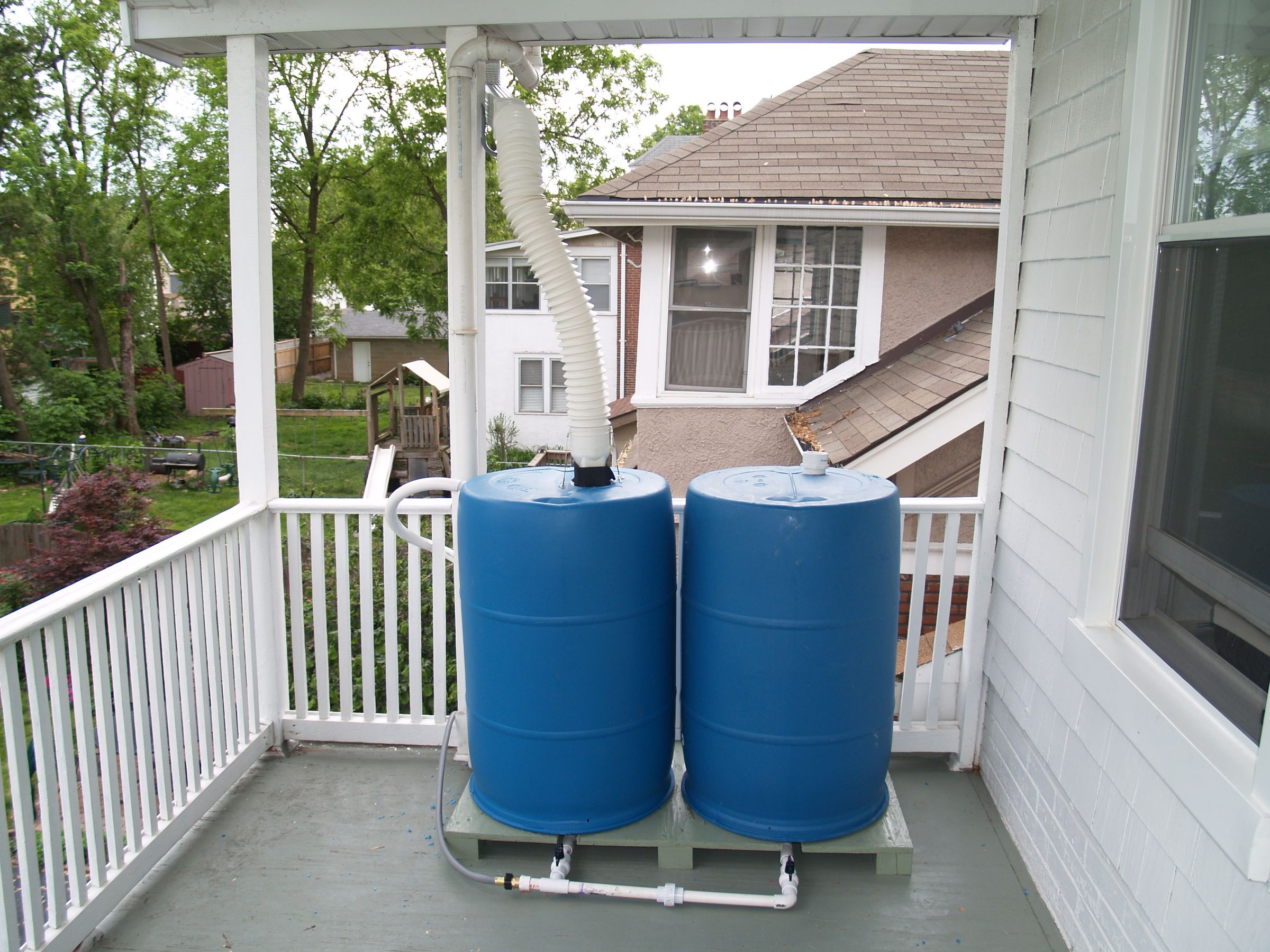 Elevated Dual Barrel Rainwater Collection System 11 Steps Instructables