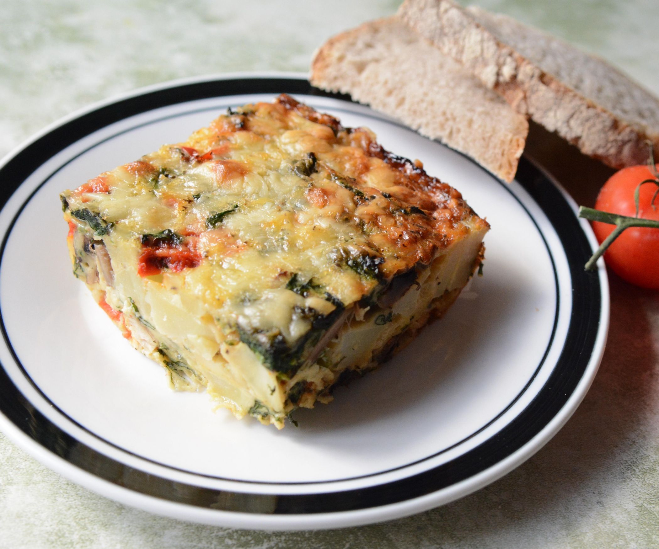 Breakfast Egg Casserole Bake Made With Leftovers 4 Steps (with