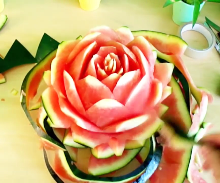 watermelon rose flower (edible art) DIY Project DIY Project Image
