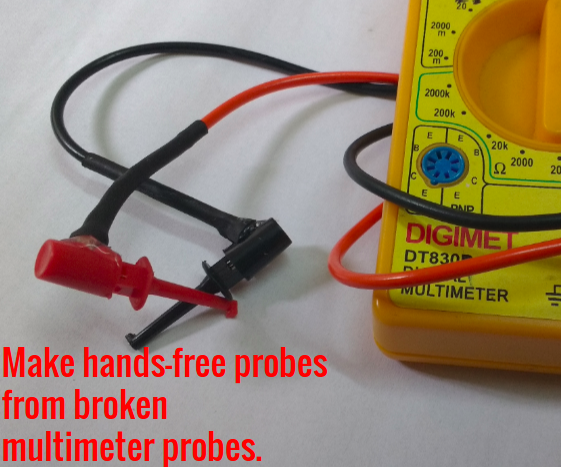 DIY guide for How to Make Hands-free Probes From Broken Multimeter Probes with step-by-step instructions