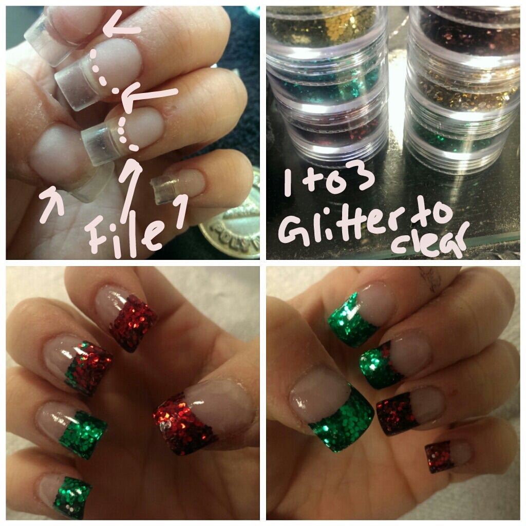 Glitter Christmas Acrylic Nails 6 Steps Instructables