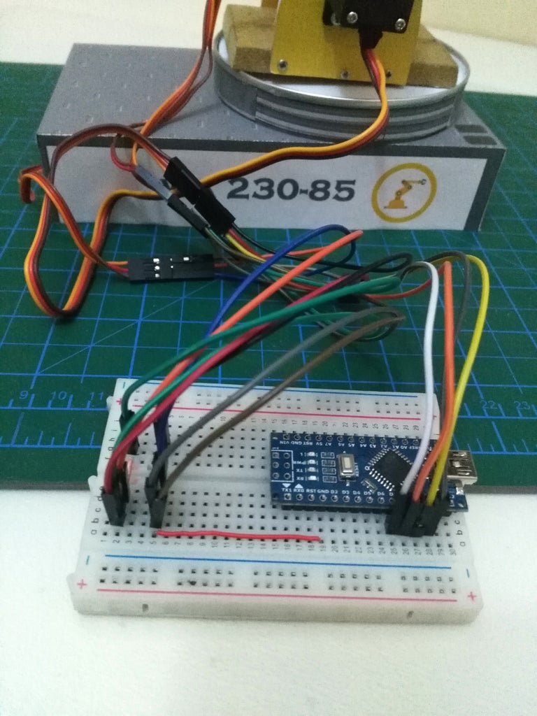 PC Controlled Robotic Arm : 9 Steps Circuit Diagram