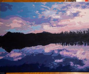 Painting a Reduced-Color Indigo/Violet Landscape