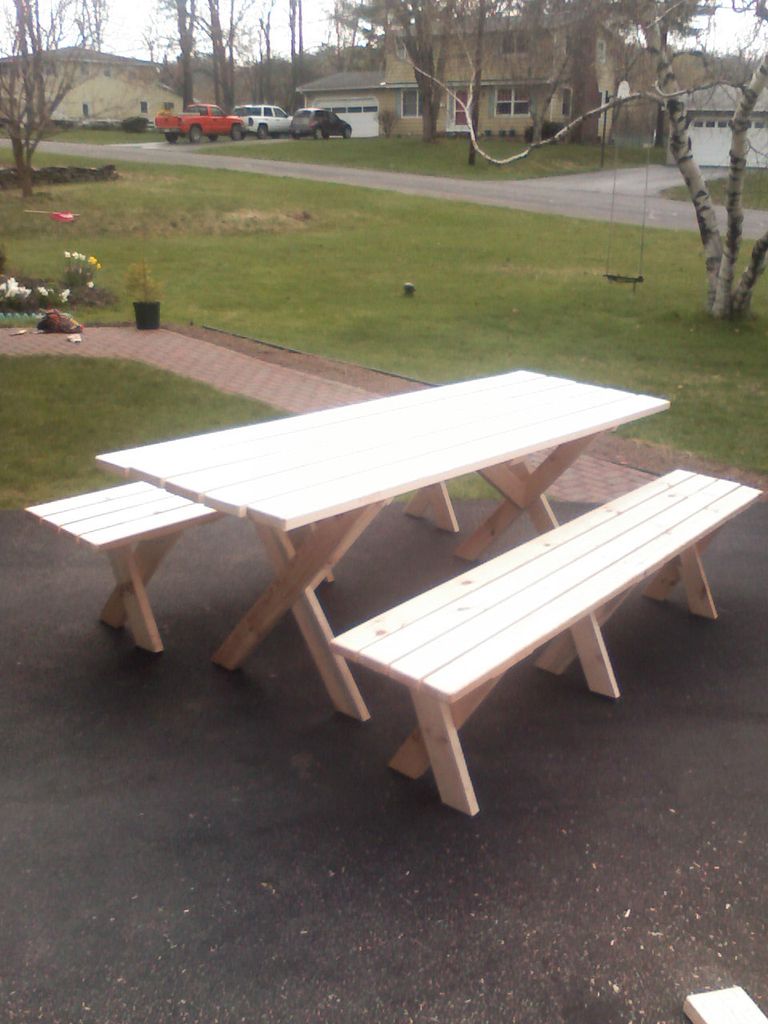 37+ Picnic Table Plans Detached Benches Pdf Gif