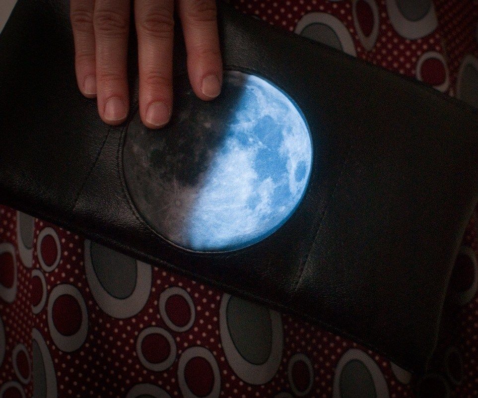 DIY guide for Glowing Moon Phase Clutch with step-by-step instructions