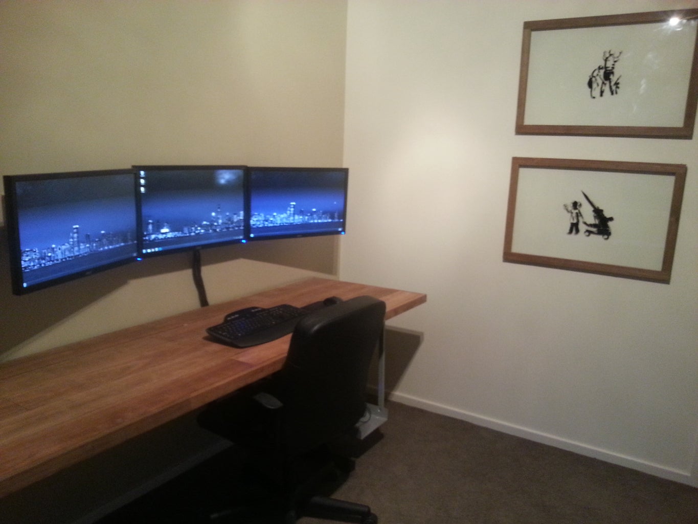 Triple Monitor Wall Mount 6 Steps Instructables Triple Monitor Wall Mount 6 Steps, Monitor Arm Desk Against Wall Reddit