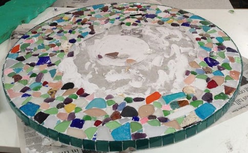 Sea Glass Mosaic Tabletop 10 Steps With Pictures Instructables Sea Glass Mosaic Tabletop 10 Steps, How To Make A Mosaic Table Top With Broken Glass