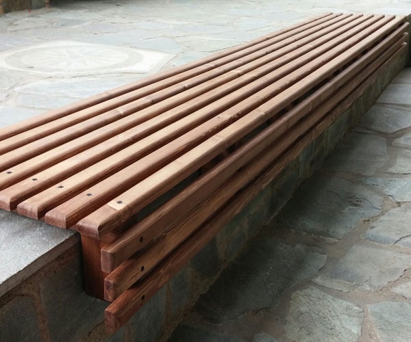 Outdoor Wooden Slat Bench Seat