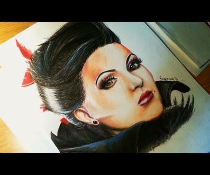 { speed drawing } regina mills / lana parrilla coloring process with colored pencils DIY Project DIY Project Image