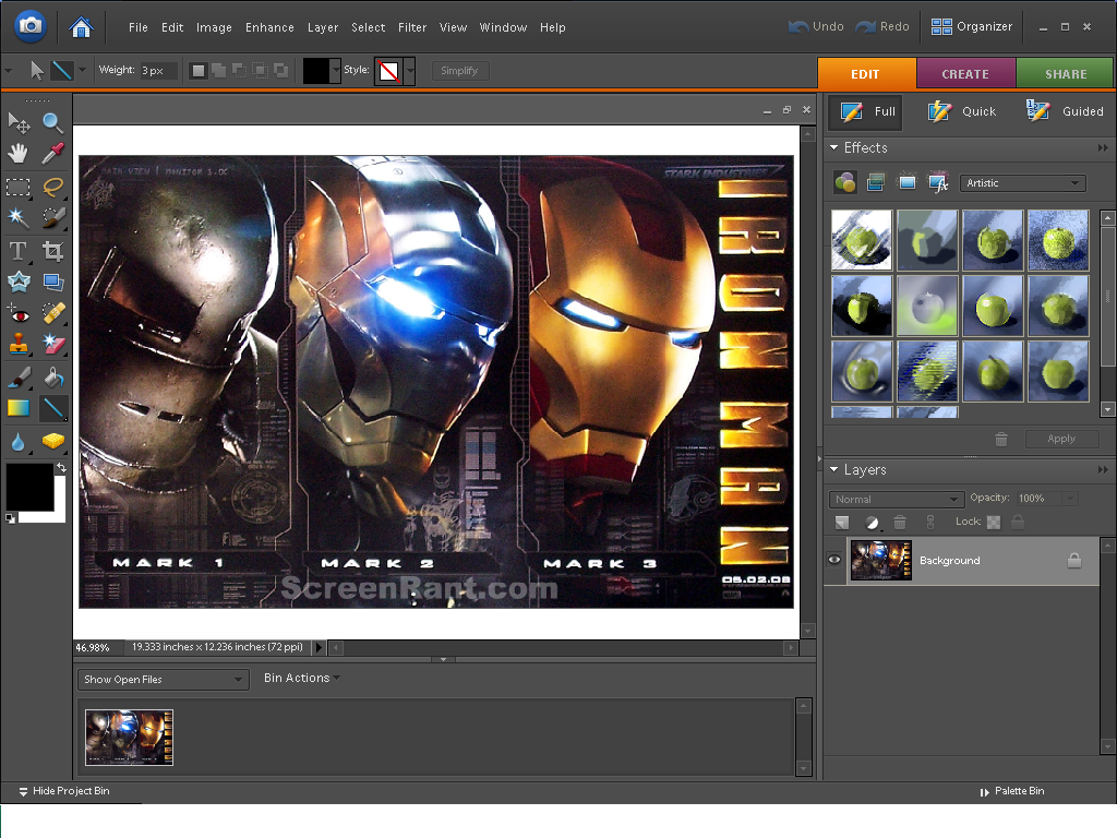 to trace images in photoshop elements