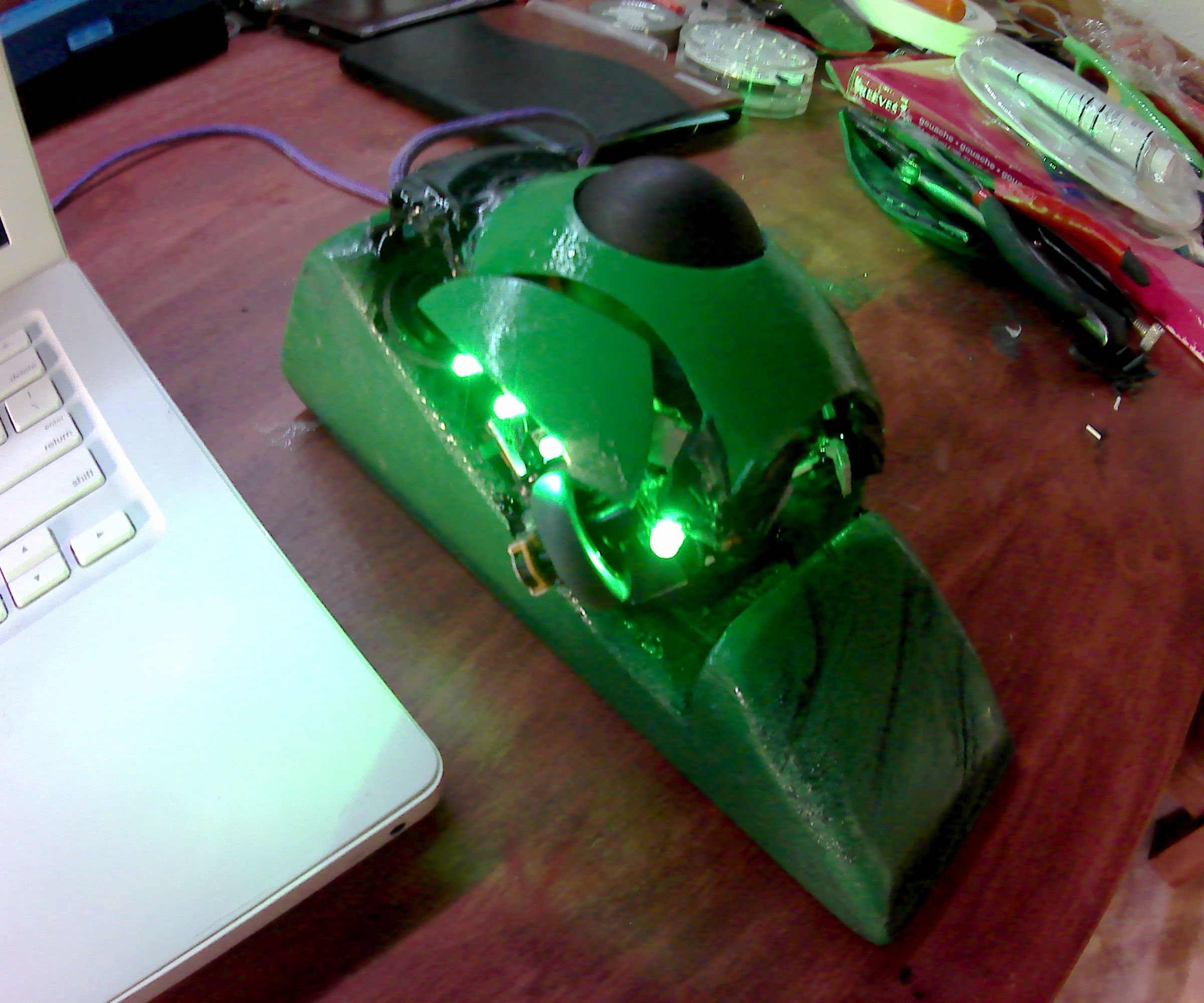 DIY guide for Ultimate GREEN DIY Trackball Mouse From Junk with step-by-step instructions