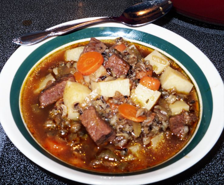 Venison, Wild Rice, and Brown Ale Stew