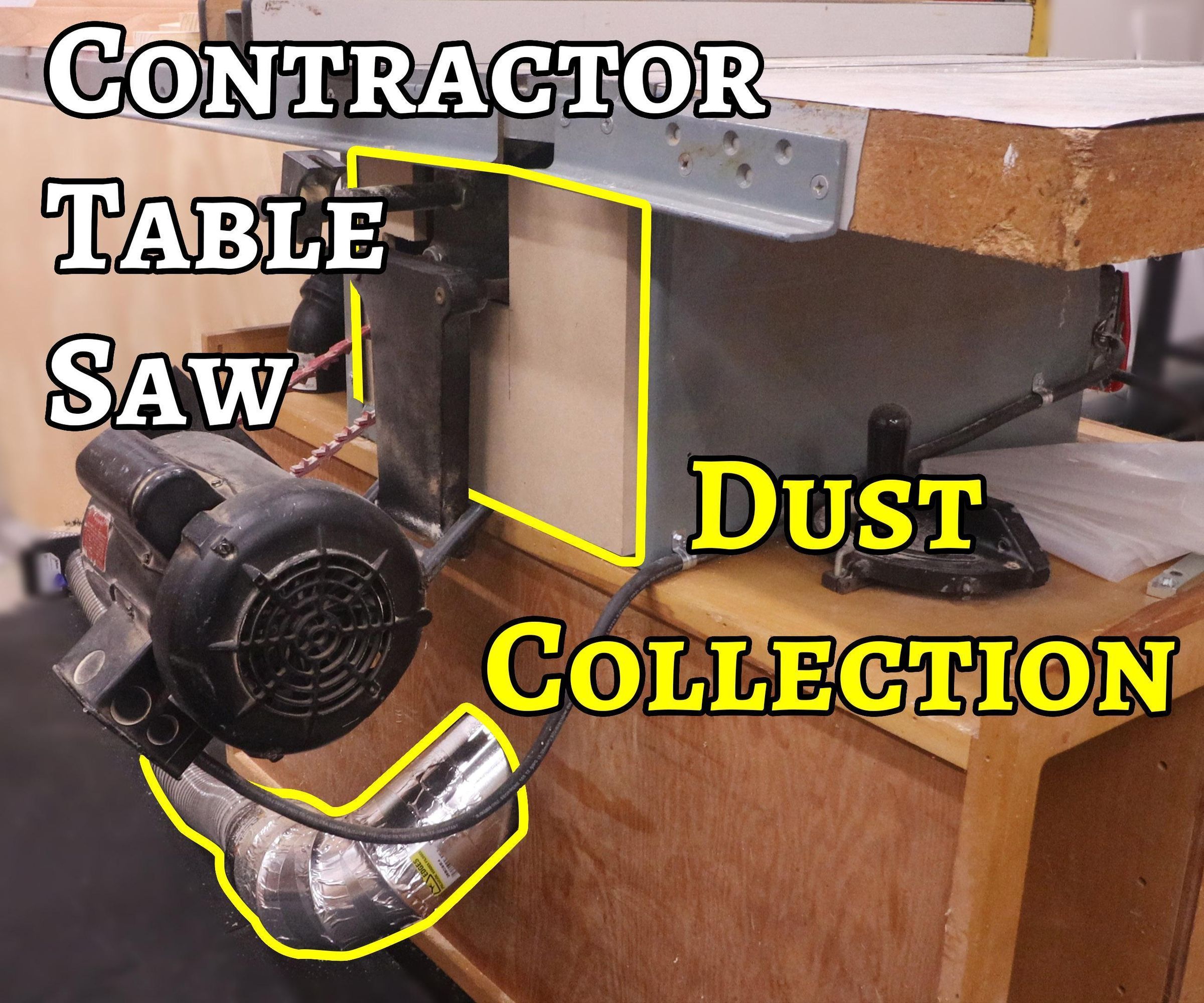 adding dust collection to a contractor's table saw DIY Project DIY Project Image