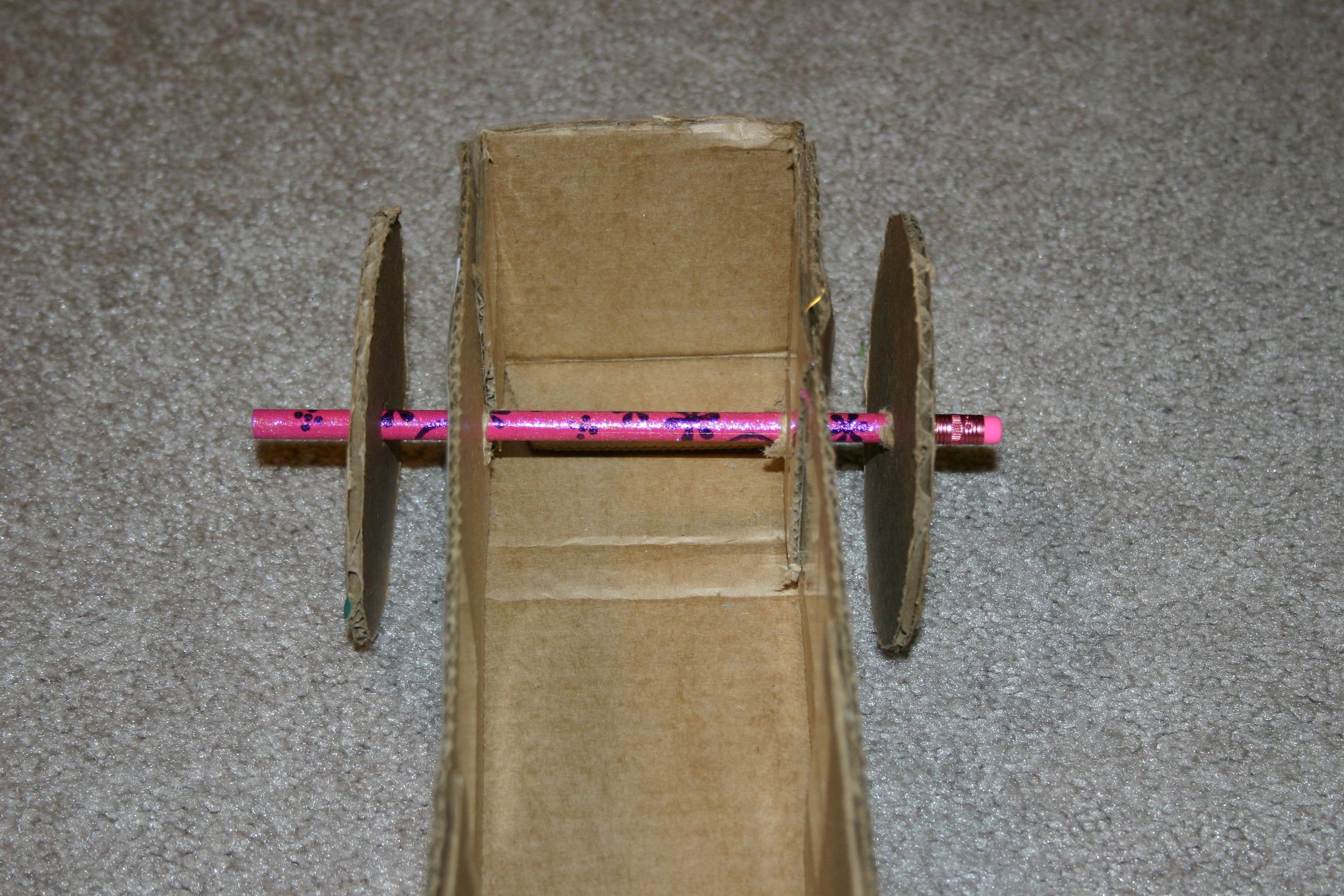 Rubber Band Powered Cardboard Car 10 Steps Instructables