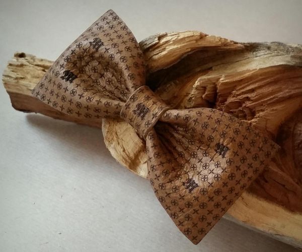 Monogram Leather Clip-on Bow Tie