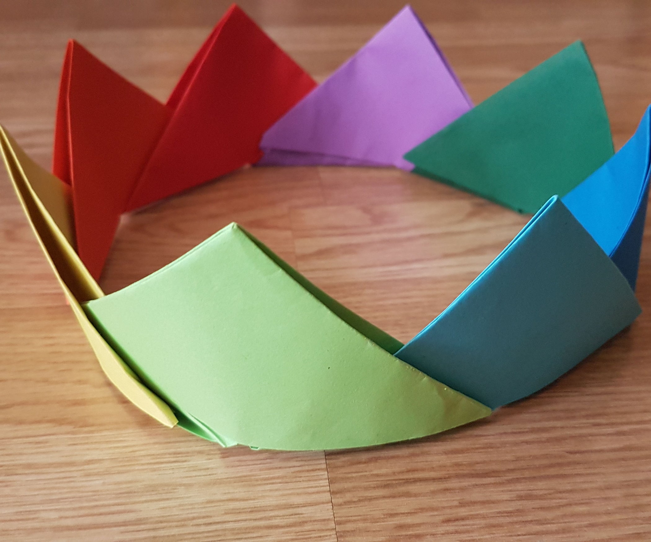 Origami Rainbow Crown 3 Steps Instructables