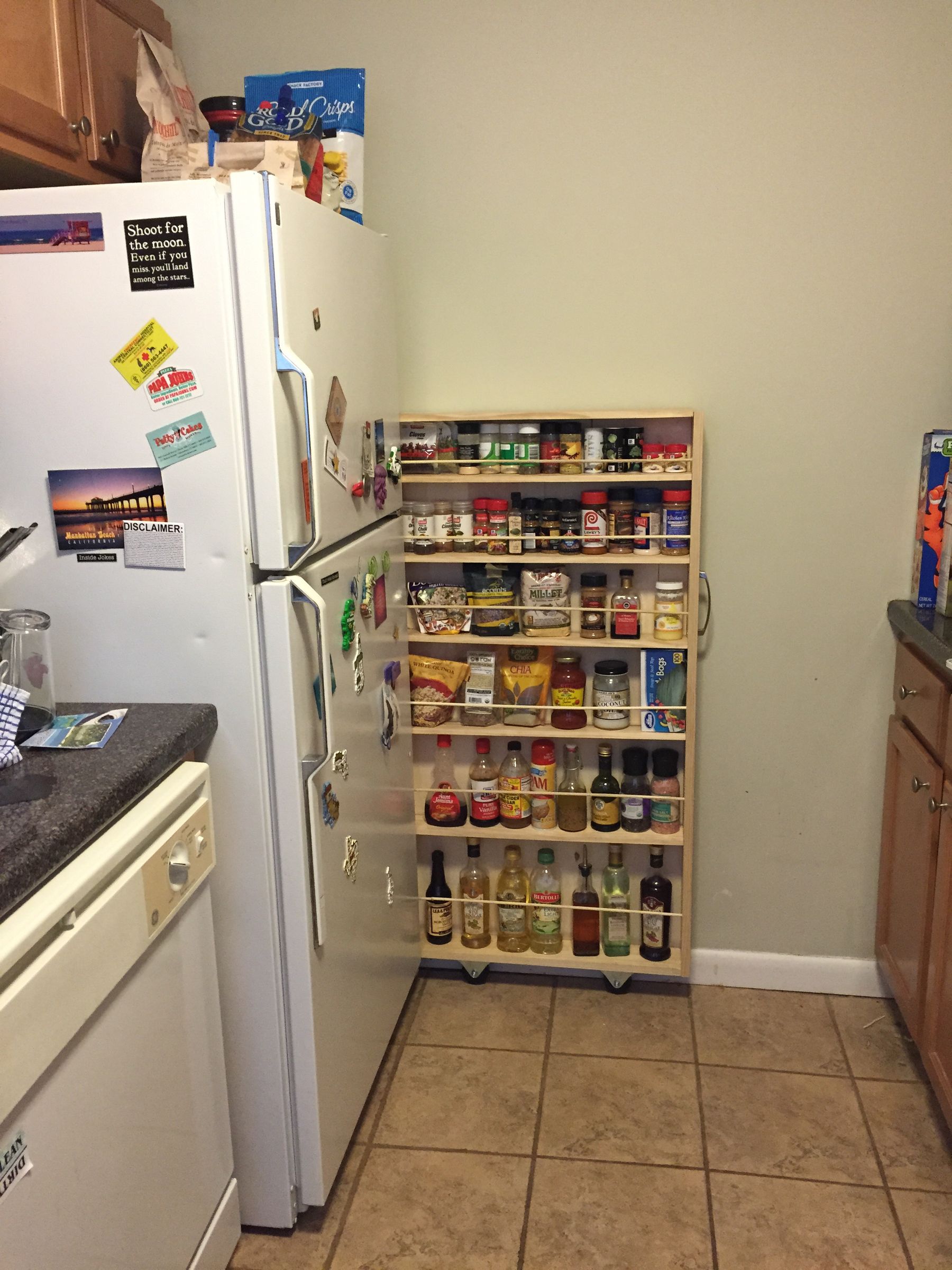 Hidden Fridge Gap SlideOut Pantry 4 Steps (with Pictures