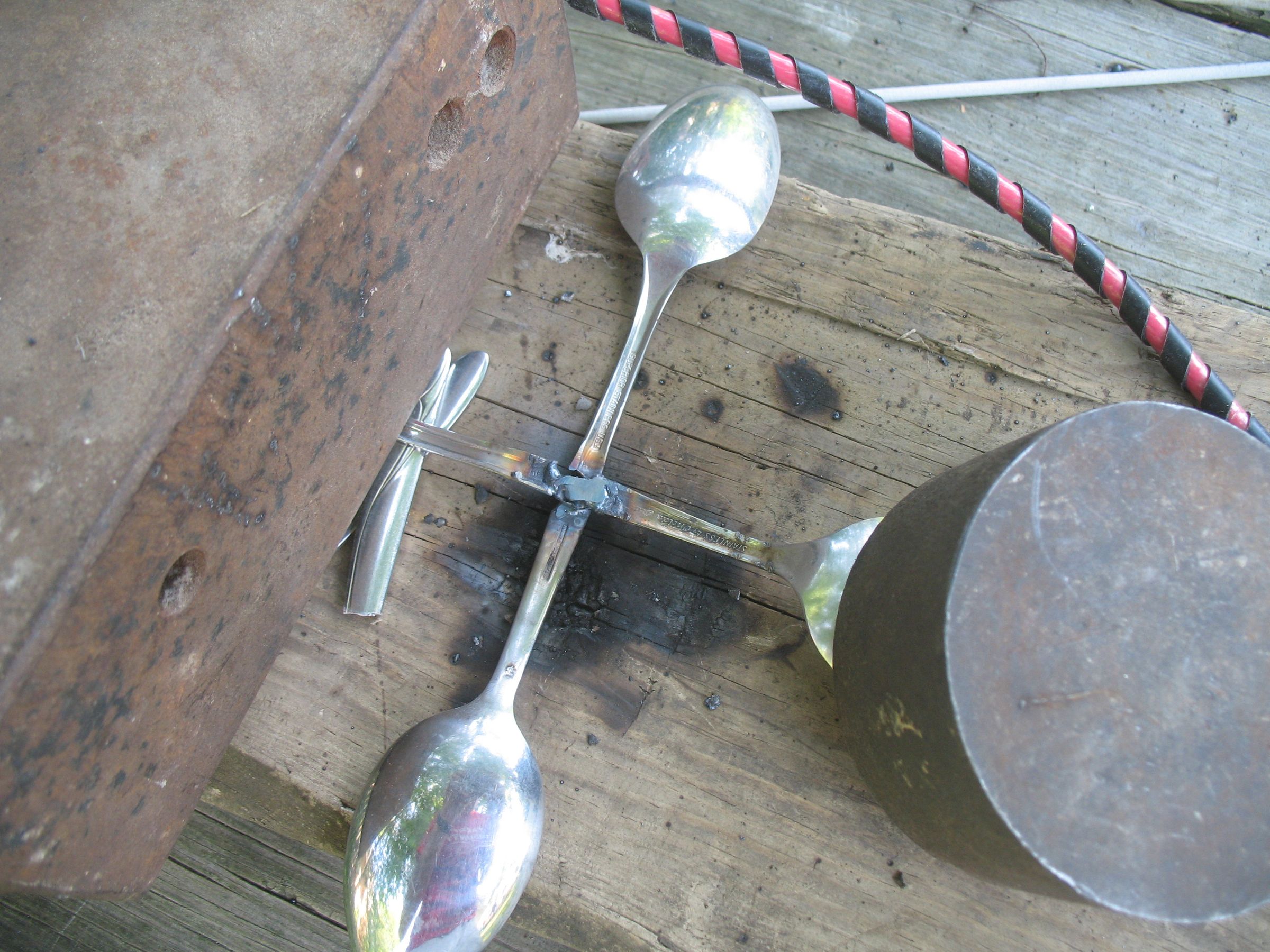 How to solder two spoons together