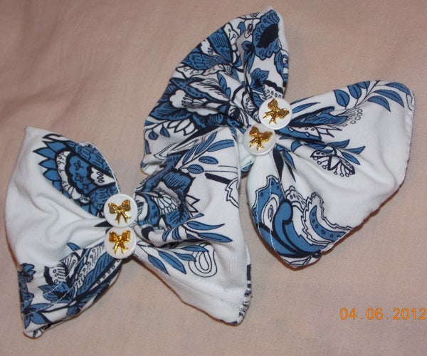 Hair Bow From Sleeve Cut Offs.