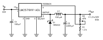 DC – DC Voltage Step Down Switch Mode Buck Voltage Converter (LM2576